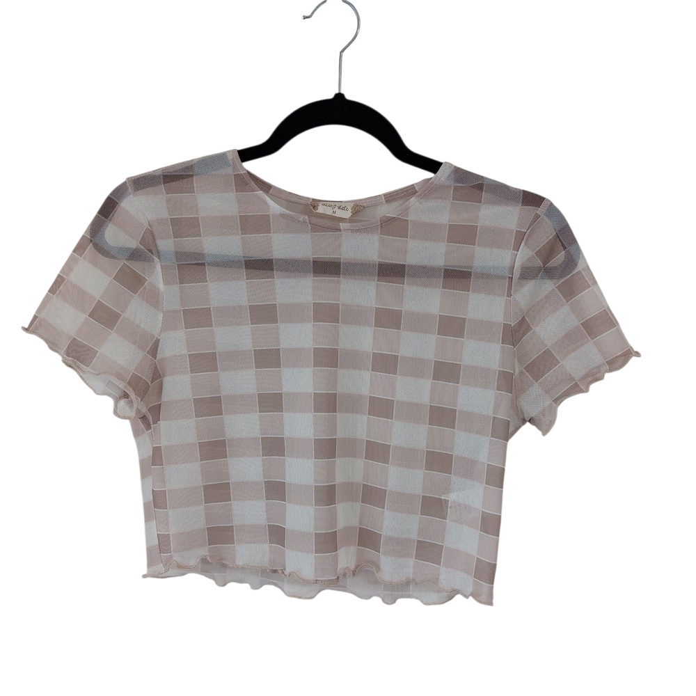 Plaid Beige Crop Top